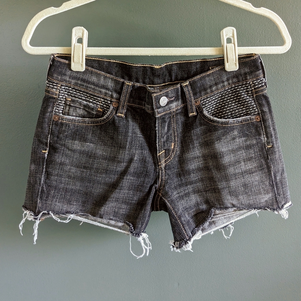 Citizens of Humanity black/grey denim cutoff shorts Size 26